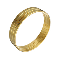 Bracelete de aço inoxidável, cromado de cor dourada, para mulher, 5x1.50mm, Diametro interno:Aprox 68mm, comprimento Aprox 8.5 inchaltura, 3PCs/Defina, vendido por Defina