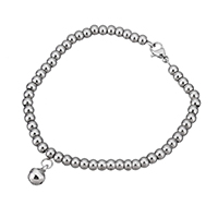 Stainless Steel Jewelry Bracelet, with 1lnch extender chain, with bell & for woman, original color, 6x9x6mm, 3x4x4mm, Sold Per Approx 6 Inch Strand