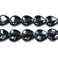 Natürliche schwarze Achat Perlen, Schwarzer Achat, Herz, verschiedene Größen vorhanden, Bohrung:ca. 0.5-1.5mm, Länge:ca. 14 ZollInch, verkauft von Menge