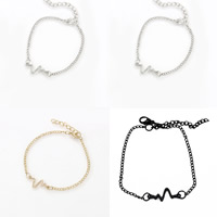 Zinc Alloy Bracelet with iron chain with 5cm extender chain plated twist oval chain & for woman lead & cadmium free 90mm Sold Per Approx 9 Inch Strand