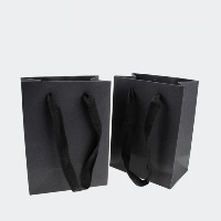 Модные подарочные пакеты, картон, Прямоугольная форма, разный размер для выбора, черный, 100ПК/Лот, продается Лот
