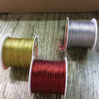 Metallic Cord, with plastic spool, mixed colors, 1mm, 5PCs/Bag, Approx 20m/PC, Sold By Bag