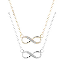 Unisex halskæde, Zinc Alloy, med jern kæde, Infinity, forgyldt, oval kæde, flere farver til valg, bly & cadmium fri, 45cm, Solgt Per Ca. 17.5 inch Strand