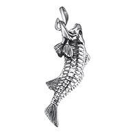 Stainless Steel Animal Pendants, Fish, hollow & blacken, 28x82x14mm, Hole:Approx 6x9mm, Sold By PC