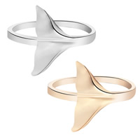 Zinc Alloy Tail Finger Ring Fish plated for woman lead & cadmium free 15-16mm US Ring Sold By PC
