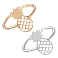 Zinc Alloy Tail Finger Ring Pineapple plated for woman lead & cadmium free 15-16mm US Ring Sold By PC