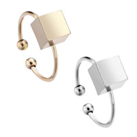 Zinc Alloy Cuff Finger Ring Square plated adjustable & for woman lead & cadmium free 15-16mm US Ring Sold By PC