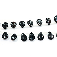 Natürliche Streifen Achat Perlen, Tropfen, verschiedene Größen vorhanden, schwarz, Grade A, Bohrung:ca. 0.5-1.5mm, Länge:ca. 16 ZollInch, verkauft von Menge
