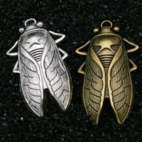 Tibetan Style Animal Pendants, Cicada, plated, more colors for choice, lead & cadmium free, 62x34mm, Hole:Approx 1.5mm, 100PCs/Bag, Sold By Bag