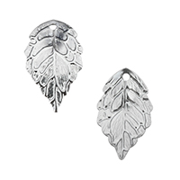 Stainless Steel Pendants, Leaf, original color, 10.50x17.50x1mm, Hole:Approx 1mm, 500PCs/Lot, Sold By Lot