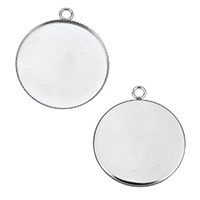 Stainless Steel Pendant Setting, Flat Round, different size for choice, original color, Hole:Approx 3mm, 200PCs/Lot, Sold By Lot