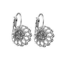 Stainless Steel Lever Back Earring Component Flower original color Inner Approx 4mm Sold By Lot