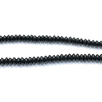 Natürliche schwarze Achat Perlen, Schwarzer Achat, Rondell, verschiedene Größen vorhanden, Bohrung:ca. 0.5-2mm, Länge ca. 15 ZollInch, verkauft von Menge