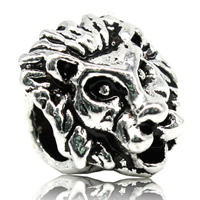 Zinc Alloy European Beads Lion antique silver color plated without troll lead & cadmium free Approx 4-4.5mm Sold By PC