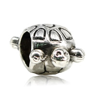 Zinc Alloy European Beads Turtle antique silver color plated without troll lead & cadmium free Approx 4-4.5mm Sold By PC
