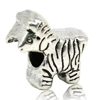 Zinc Alloy European Beads Horse antique silver color plated without troll lead & cadmium free Approx 4-4.5mm Sold By PC