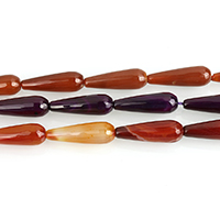 Perles agates, Agate, larme, facettes, plus de couleurs à choisir, 10x30x10mm, Trou:Environ 1mm, Environ 13PC/brin, Vendu par Environ 15.5 pouce brin