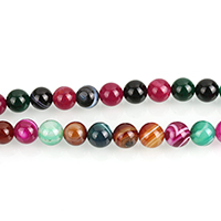 Achat Perlen, rund, verschiedene Größen vorhanden & verschiedene Stile für Wahl, keine, 10mm, Bohrung:ca. 1mm, verkauft per ca. 15.5 ZollInch Strang