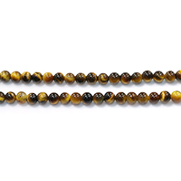 Natural Tiger Eye Beads Round Grade A Approx 0.2-1.5mm Length Approx 15.5 Inch Sold By Lot