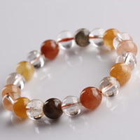 Gemstone Bracelets, Round, natural, different size for choice & for woman, Length:Approx 6.5 Inch, 2Strands/Bag, Sold By Bag