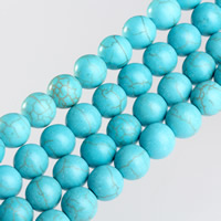 Perles turquoises, turquoise synthétique, Rond, normes différentes pour le choix & pour femme, Vendu par Environ 14.5 pouce brin