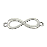 Infinity Tibetan Style Connector, antique silver color plated, 1/1 loop, lead & cadmium free, 40x13x2mm, Hole:Approx 2mm, 200PCs/Bag, Sold By Bag