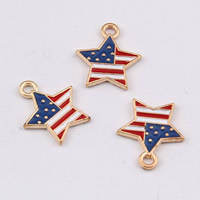 Tibetan Style Star Pendant, gold color plated, enamel, lead & cadmium free, 16x15mm, Hole:Approx 1.5mm, 100PCs/Bag, Sold By Bag