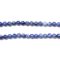 Sodalith Perlen, Sosalith, rund, natürlich, verschiedene Größen vorhanden, Bohrung:ca. 0.1-1mm, Länge:ca. 16 ZollInch, verkauft von Menge