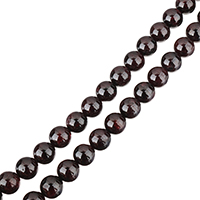 Natürlicher Granat Perlen, rund, verschiedene Größen vorhanden, Bohrung:ca. 0.5-1.5mm, verkauft per ca. 15 ZollInch Strang