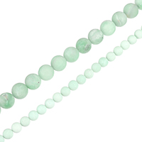 Amazonit Perlen, rund, natürlich, verschiedene Größen vorhanden & satiniert, Klasse AB, Bohrung:ca. 0.5-1.5mm, verkauft per ca. 15.5 ZollInch Strang