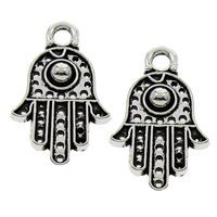 Tibetan Style Hamsa Pendants, antique silver color plated, lead & cadmium free, 12x20x3mm, Hole:Approx 2mm, 1000PCs/Bag, Sold By Bag