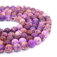 Impression Jaspis Perle, rund, verschiedene Größen vorhanden, violett, Bohrung:ca. 1mm, verkauft per ca. 15.5 ZollInch Strang
