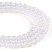 Natural White Agate Beads Round Approx 1mm Sold Per Approx 15.5 Inch Strand