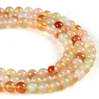 Zwei Ton Achat Perlen, Zweifarbiger Achat, rund, verschiedene Größen vorhanden, Bohrung:ca. 1mm, verkauft per ca. 15.5 ZollInch Strang