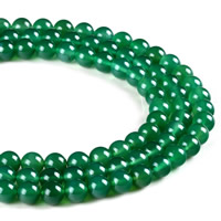 Natural Green Agate Beads, Round, different size for choice, Hole:Approx 1mm, Sold Per Approx 15.5 Inch Strand