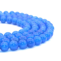 Natürliche blaue Achat Perlen, Blauer Achat, rund, verschiedene Größen vorhanden, Bohrung:ca. 1mm, verkauft per ca. 15.5 ZollInch Strang