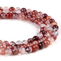 Natürlicher Quarz Perlen Schmuck, Rubinquarz, rund, verschiedene Größen vorhanden, Bohrung:ca. 1mm, verkauft per ca. 15.5 ZollInch Strang