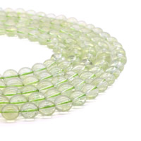 Natürlicher Quarz Perlen Schmuck, Grüner Quarz, rund, verschiedene Größen vorhanden, Bohrung:ca. 1mm, verkauft per ca. 15.5 ZollInch Strang