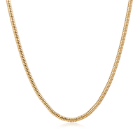 Mässing Chain Necklace, äkta guldpläterad, ormkedja & för kvinna, nickel, bly och kadmium gratis, 610x3mm, Såld Per Ca 24 inch Strand