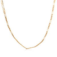 Brass Chain Necklace plated figaro chain & for woman nickel lead & cadmium free Sold Per Approx 18.5 Inch Strand