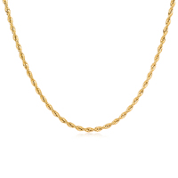 Brass Chain Necklace, real gold plated, rope chain & for woman, nickel, lead & cadmium free, 460X3mm, Sold Per Approx 18 Inch Strand