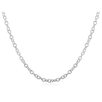 Collar de cadena de latón, metal, chapado en plata real, cadena oval & para mujer, libre de níquel, plomo & cadmio, 445x1mm, Vendido para aproximado 17.5 Inch Sarta