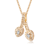 Cubic Zircon Micro Pave Brass Necklace real gold plated oval chain & micro pave cubic zirconia & for woman nickel lead & cadmium free Sold Per Approx 15.5 Inch Strand