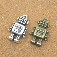 Tibetan Style Pendants, Robot, plated, more colors for choice, nickel, lead & cadmium free, 11x18x5mm, Hole:Approx 1.5mm, 50PCs/Lot, Sold By Lot