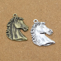 Tibetan Style Animal Pendants, Horse, plated, more colors for choice, nickel, lead & cadmium free, 28x41x4mm, Hole:Approx 1.5mm, 10PCs/Lot, Sold By Lot