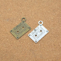 Tibetan Style Tool Pendants, cassette, plated, more colors for choice, nickel, lead & cadmium free, 23x16x1mm, Hole:Approx 1.5mm, 50PCs/Lot, Sold By Lot