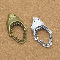 Tibetan Style Animal Pendants, Shark, plated, more colors for choice, nickel, lead & cadmium free, 17x30x5mm, Hole:Approx 1.5mm, 50PCs/Lot, Sold By Lot