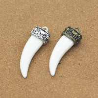 Resin Zinc Alloy Pendants with Resin plated imitation ivory nickel lead & cadmium free Approx 1.5mm Sold By Lot