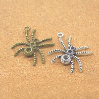 Tibetan Style Animal Pendants, Spider, plated, more colors for choice, nickel, lead & cadmium free, 26x26x4mm, Hole:Approx 1.5mm, 50PCs/Lot, Sold By Lot