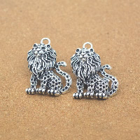 Tibetan Style Animal Pendants, Lion, antique silver color plated, nickel, lead & cadmium free, 27x37x9mm, Hole:Approx 1.5mm, 50PCs/Lot, Sold By Lot